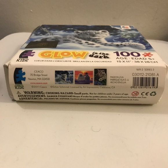 Kids Glow in the Dark Snow Leopard Puzzle - 100 Pieces - Picture 5 of 6